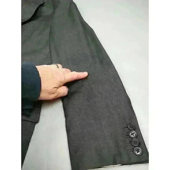 Hickey Freeman Blazer Suit Coat Loro Piana Tasmanian Super 150's 40R Dark Gray - Picture 11 of 13